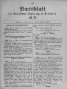 Amtsblatt der K&ouml;niglichen Preussischen Regierung zu Bromberg. 1892.09.15 No.37