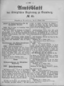Amtsblatt der K&ouml;niglichen Preussischen Regierung zu Bromberg. 1892.10.13 No.41