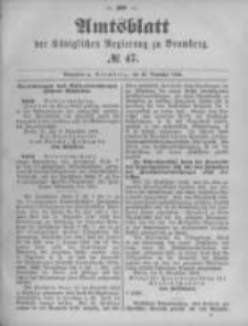Amtsblatt der K&ouml;niglichen Preussischen Regierung zu Bromberg. 1892.11.24 No.47