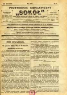 Przewodnik Gimnastyczny "Sok&oacute;ł": organ Dzielnicy Małopolskiej Związku Polskich Gimnastycznych Towarzystw Sokolich 1921.05 R.38 Nr5