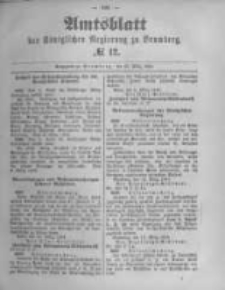 Amtsblatt der K&ouml;niglichen Preussischen Regierung zu Bromberg. 1893.03.23 No.12