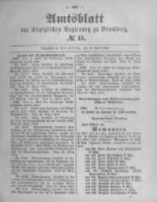Amtsblatt der K&ouml;niglichen Preussischen Regierung zu Bromberg. 1893.04.13 No.15