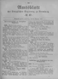 Amtsblatt der K&ouml;niglichen Preussischen Regierung zu Bromberg. 1893.11.23 No.47