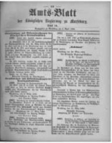 Amtsblatt der K&ouml;niglichen Regierung zu Merseburg. 1896.04.04 st&uuml;ck 14