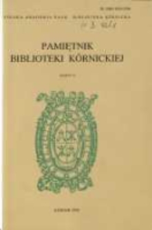 Wstęp. Pamiętnik Biblioteki K&oacute;rnickiej Z. 24.