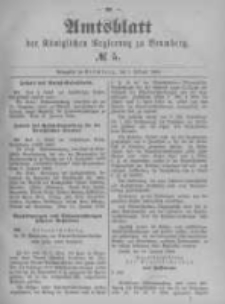 Amtsblatt der K&ouml;niglichen Preussischen Regierung zu Bromberg. 1894.02.01 No.5