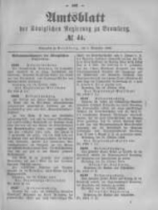 Amtsblatt der K&ouml;niglichen Preussischen Regierung zu Bromberg. 1894.11.01 No.44