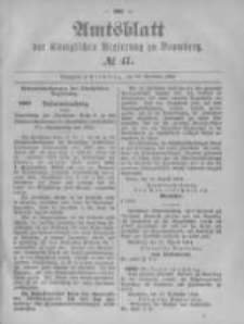 Amtsblatt der K&ouml;niglichen Preussischen Regierung zu Bromberg. 1894.11.22 No.47