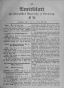 Amtsblatt der K&ouml;niglichen Preussischen Regierung zu Bromberg. 1896.05.21 No.21