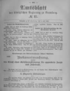 Amtsblatt der K&ouml;niglichen Preussischen Regierung zu Bromberg. 1896.07.02 No.27