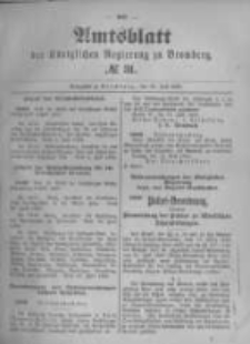 Amtsblatt der Königlichen Preussischen Regierung zu Bromberg. 1896.07.30 No.31