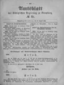 Amtsblatt der K&ouml;niglichen Preussischen Regierung zu Bromberg. 1896.08.27 No.35