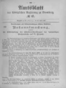 Amtsblatt der K&ouml;niglichen Preussischen Regierung zu Bromberg. 1897.04.29 No.17