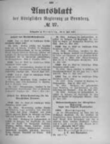 Amtsblatt der K&ouml;niglichen Preussischen Regierung zu Bromberg. 1897.07.08 No.27