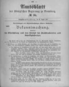 Amtsblatt der K&ouml;niglichen Preussischen Regierung zu Bromberg. 1897.08.26 No.34