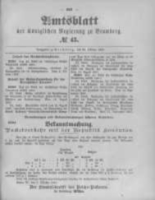 Amtsblatt der K&ouml;niglichen Preussischen Regierung zu Bromberg. 1897.10.28 No.43
