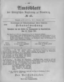 Amtsblatt der K&ouml;niglichen Preussischen Regierung zu Bromberg. 1897.11.11 No.45