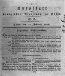 Amtsblatt der K&ouml;niglichen Regierung zu Posen. 1818.02.10 Nro.6