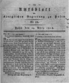 Amtsblatt der K&ouml;niglichen Regierung zu Posen. 1818.03.24 Nro.12