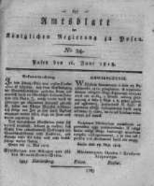 Amtsblatt der K&ouml;niglichen Regierung zu Posen. 1818.06.16 Nro.24