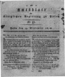 Amtsblatt der K&ouml;niglichen Regierung zu Posen. 1818.09.15 Nro.37