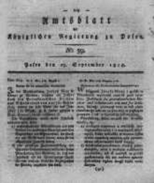 Amtsblatt der K&ouml;niglichen Regierung zu Posen. 1818.09.29 Nro.39
