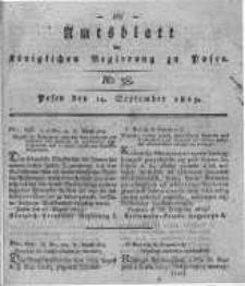 Amtsblatt der K&ouml;niglichen Regierung zu Posen. 1819.09.14 Nro.38