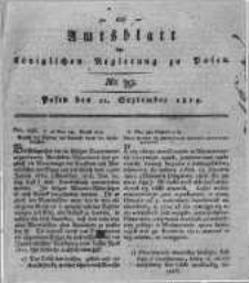 Amtsblatt der K&ouml;niglichen Regierung zu Posen. 1819.09.21 Nro.39