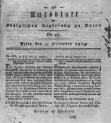 Amtsblatt der K&ouml;niglichen Regierung zu Posen. 1819.11.02 Nro.45
