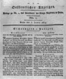 Oeffentlicher Anzeiger. 1819.01.05 Nro.1