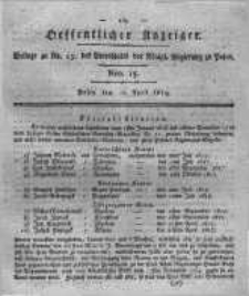 Oeffentlicher Anzeiger. 1819.04.13 Nro.15