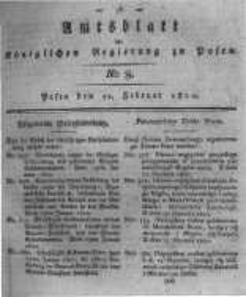 Amtsblatt der K&ouml;niglichen Regierung zu Posen. 1820.02.22 Nro.8