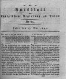 Amtsblatt der K&ouml;niglichen Regierung zu Posen. 1820.05.23 Nro.21