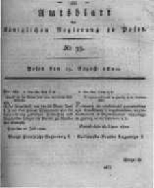 Amtsblatt der K&ouml;niglichen Regierung zu Posen. 1820.08.15 Nro.33