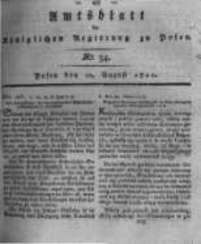 Amtsblatt der K&ouml;niglichen Regierung zu Posen. 1820.08.22 Nro.34