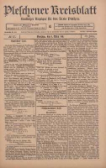 Pleschener Kreisblatt: Amtlicher Anzeiger für den Kreis Pleschen 1911.03.01 Jg.59 Nr17