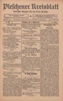 Pleschener Kreisblatt: Amtlicher Anzeiger f&uuml;r den Kreis Pleschen 1911.08.05 Jg.59 Nr62