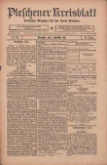 Pleschener Kreisblatt: Amtlicher Anzeiger f&uuml;r den Kreis Pleschen 1911.10.04 Jg.59 Nr79