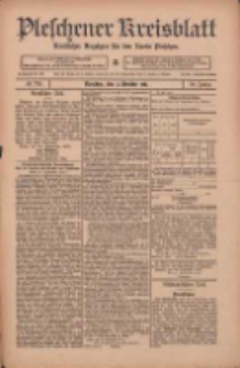 Pleschener Kreisblatt: Amtlicher Anzeiger für den Kreis Pleschen 1911.10.04 Jg.59 Nr79