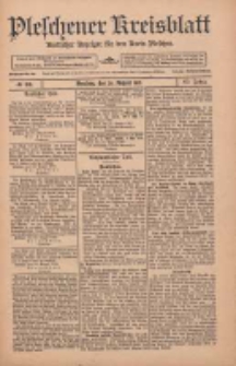 Pleschener Kreisblatt: Amtlicher Anzeiger für den Kreis Pleschen 1912.08.28 Jg.60 Nr69