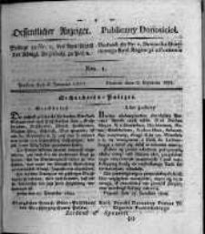 Oeffentlicher Anzeiger. 1821.01.02 Nro.1