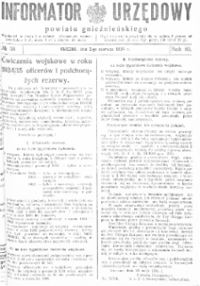 Informator Urzędowy Powiatu Gnieźnieńskiego 1934.06.02 R.83 Nr38