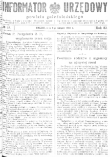 Informator Urzędowy Powiatu Gnieźnieńskiego 1934.08.01 R.83 Nr52