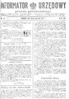 Informator Urzędowy Powiatu Gnieźnieńskiego 1934.09.22 R.83 Nr64