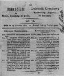Amtsblatt der K&ouml;niglichen Regierung zu Posen. 1822.12.24 Nro.52