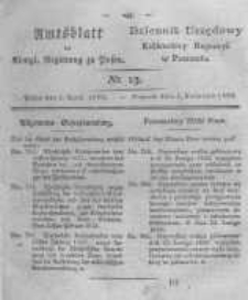 Amtsblatt der K&ouml;niglichen Regierung zu Posen. 1823.04.01 Nro.13