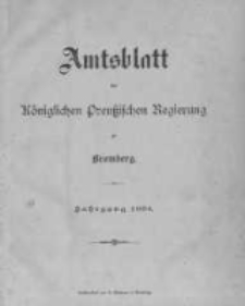 Amtsblatt der K&ouml;niglichen Preussischen Regierung zu Bromberg. 1904.01.07 No.1