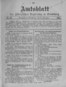 Amtsblatt der K&ouml;niglichen Preussischen Regierung zu Bromberg. 1904.11.24 No.47