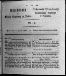 Amtsblatt der K&ouml;niglichen Regierung zu Posen. 1824.04.13 Nro.15