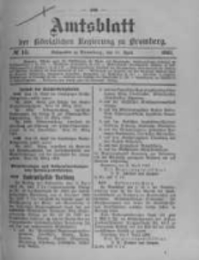 Amtsblatt der K&ouml;niglichen Preussischen Regierung zu Bromberg. 1902.04.10 No.15